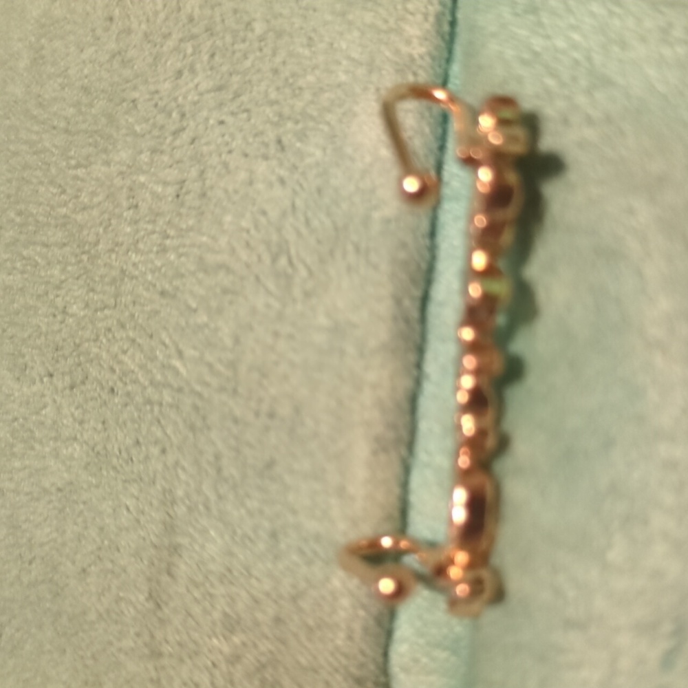 Ava & Aiden Gold Tone Flower Stud Earrings & Matching 1" Ear Cuff | Dainty & Mod - Picture 5 of 5